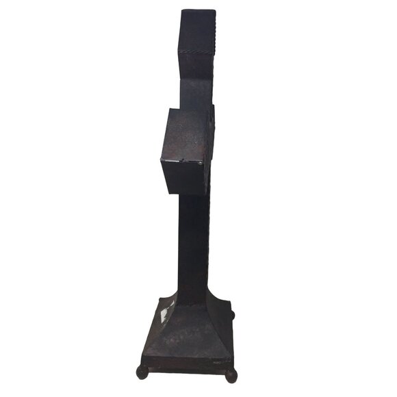 Large Old Fashioned Textured Metal Freestanding Cross - Picture 5 of 8